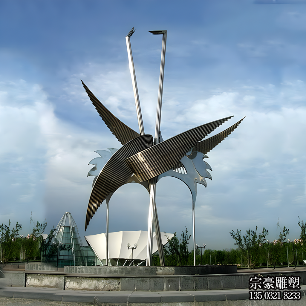 不銹鋼抽象仙鶴雕塑,大型戶外景觀動(dòng)物雕塑 不銹鋼抽象仙鶴雕塑,大型戶外景觀動(dòng)物雕塑